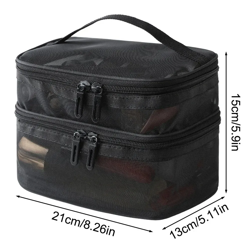 二重層メッシュ化粧バッグ、ウォッシュバッグ、女性用ポータブル新型大容量収納バッグ、化粧品収納バッグ