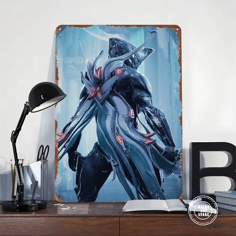 Warframe: Nidus Prime Poster Customized Vintage Metal Signs Wall Art Retro Tin Plaque for Custom Plate Living Room Decoration