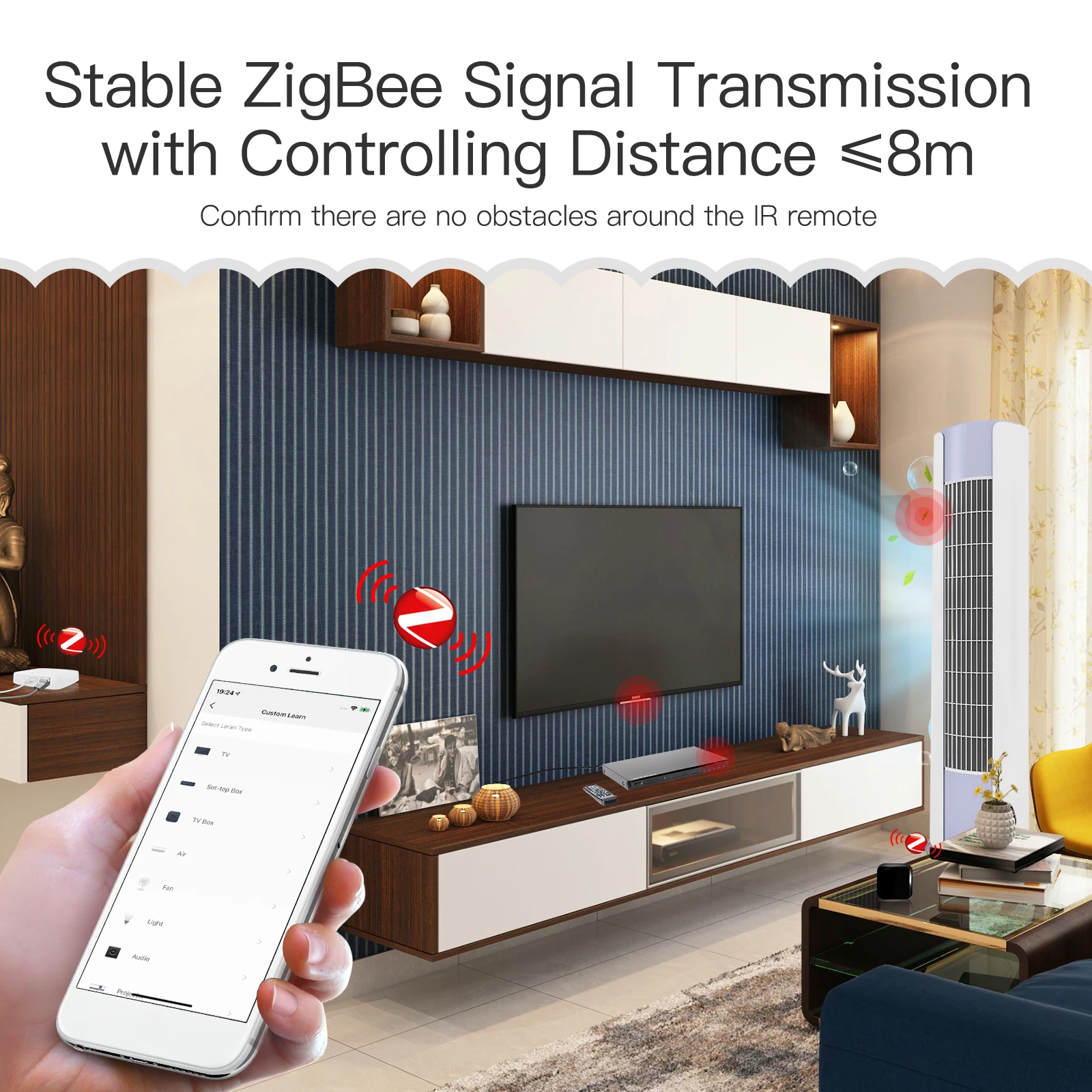 ZigBee Smart IR Remote Control Works with Alexa Google Home Universal Infrared Remote Controller Powered by Tuya for Smart Home