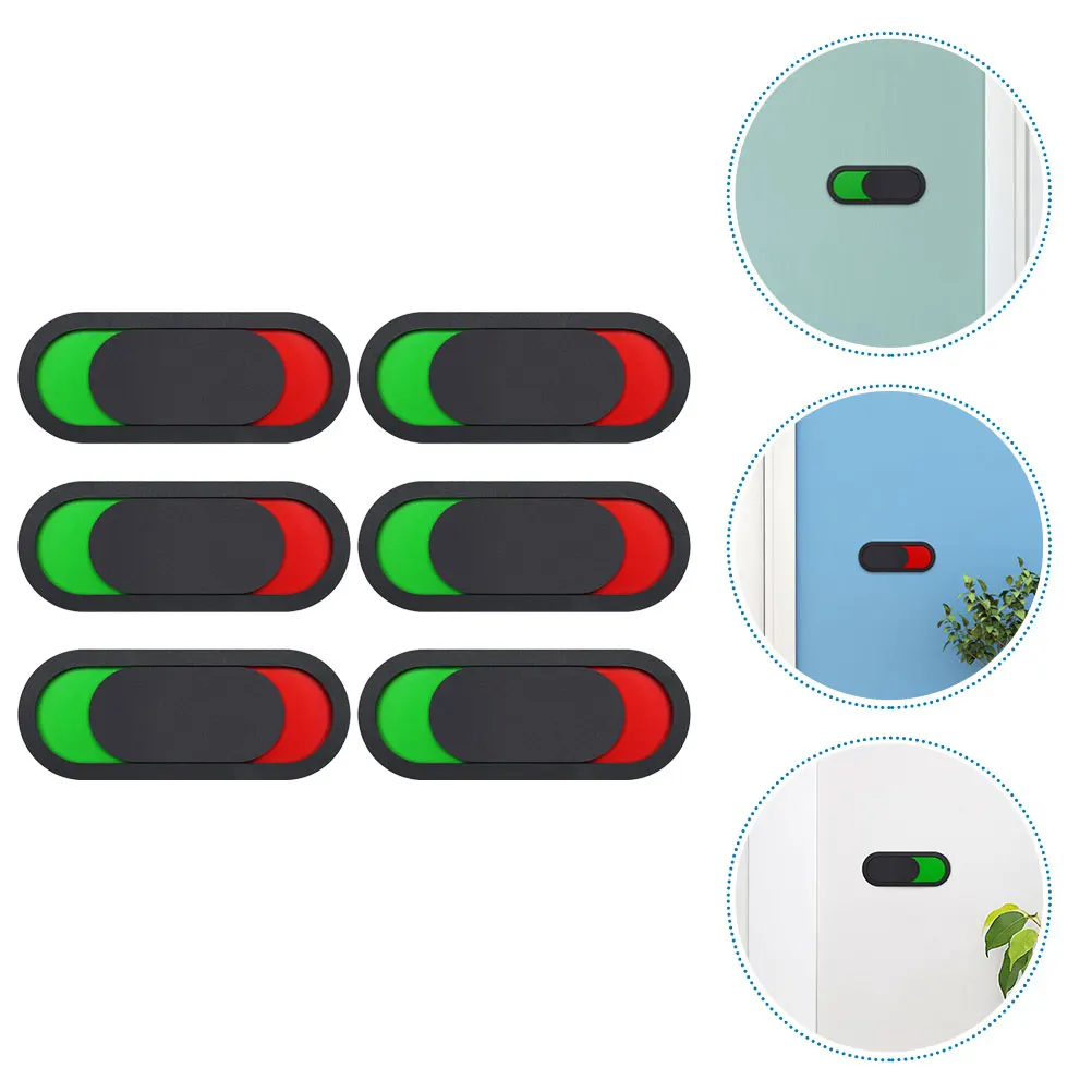 

6pcs PMMA Door Signage 10x4cm Black Occupied Vacant Switchable Privacy Indicator for Toilet Office Suitable Any Place Strong