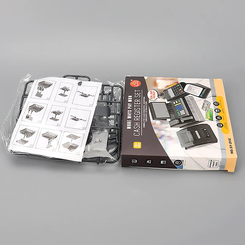 Miniaturowy domek dla lalek - kasa sklepowa, automat do kart, urządzenie POS, rekwizyty sceniczne