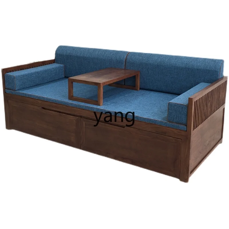 Lcx  solid wood sofa bed tatami bed tenon and mortise furniture