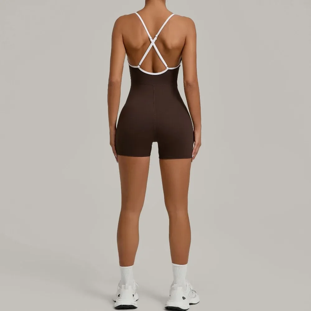summer-women's-sports-jumpsuit-shorts-cross-shoulder-straps-hip-lift-tight-one-piece-yoga-set-outdoor-running-gym-fitness-suits
