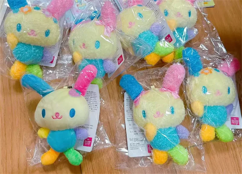 Zeldzame Usahana pluche sleutelhanger beperkte aardbei zwart-wit konijntje schattige Kawaii tas sleutelhangers charme bal ketting sleutelhanger cadeau