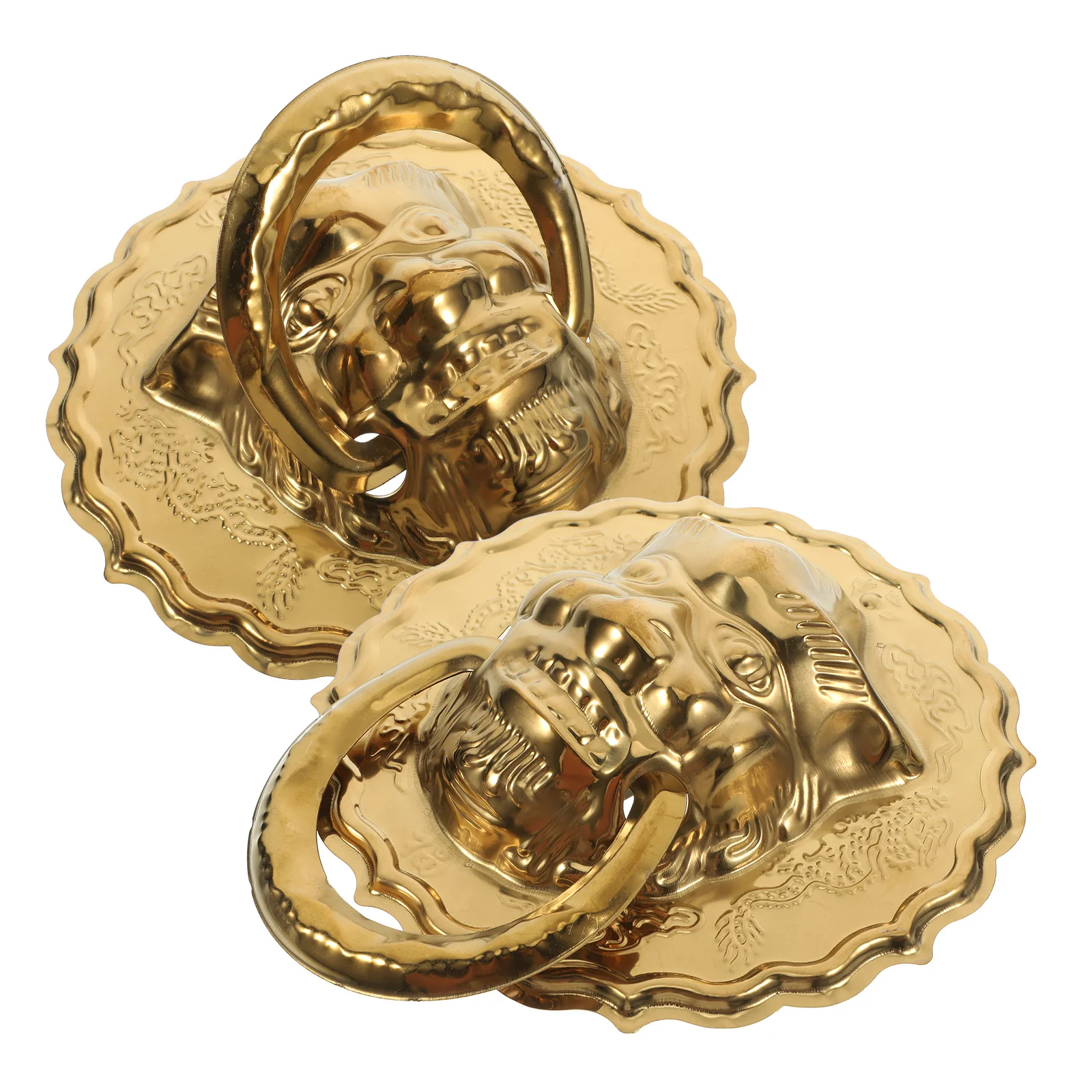 

2Pcs Elegant Lion Head Door Knocker with Large Pull Ring New Chinese Design for Front Door Home Decorative Entrance Accessory