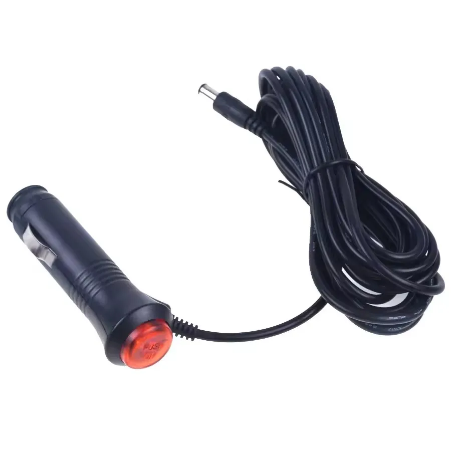 

12V 24V Car Cigarette Adapter Charger Lighter DC 2.1 x 5.5 mm Plug Power Cord Cable Universal For GPS Monitor Camera 3M Adapter