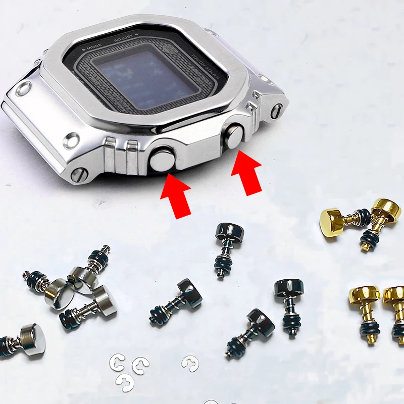 GMW-B5000 Watch Crown Metal Button For Casio G-shock GMW-B5000 DIY Key Watch Button for 3459 movement Pusher Buttons Accessories