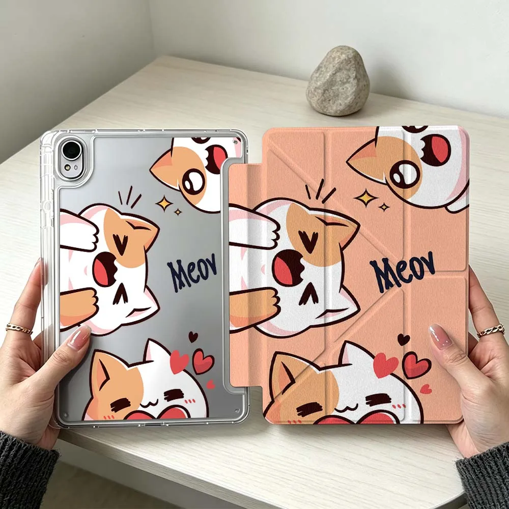 Cartoon Fun Cat For Huawei MatePad Pro SE Air 12X Honor Pad 9 V9 GT X9a X9 Foldable 3Y Tablet Case Soft