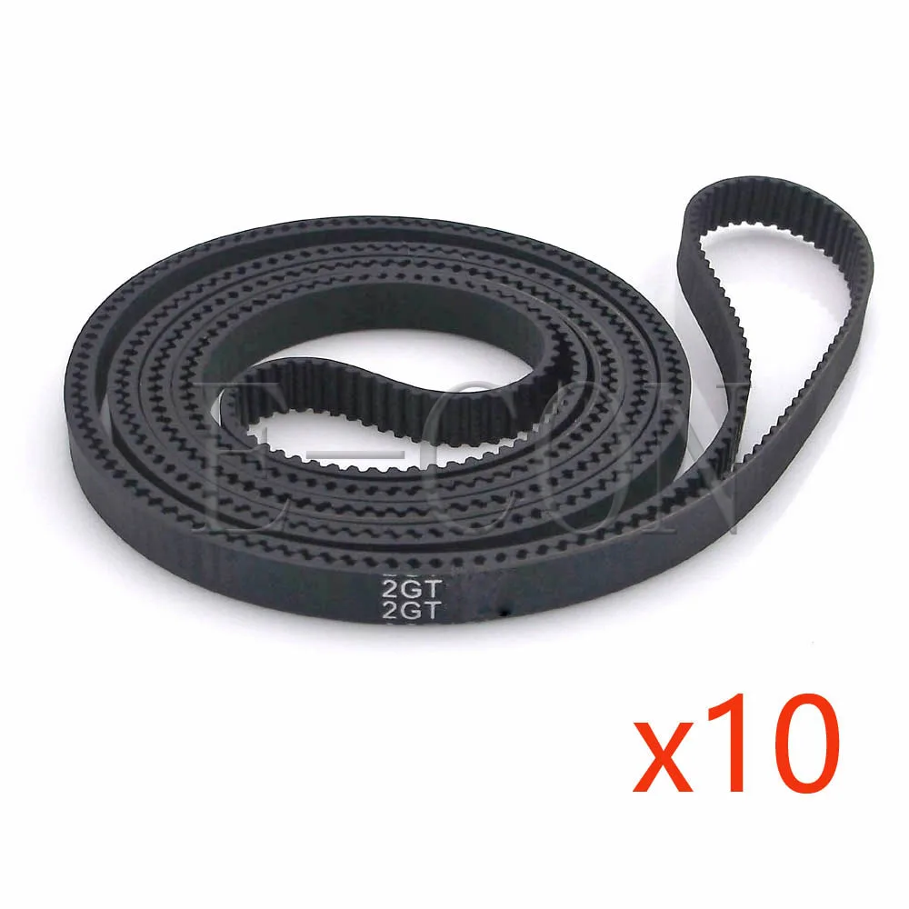 10PCS 3600-2GT GT2 Timing Belt Annular Loop Cogged Geared Rubber 10mm Width 1800T Inner Length 3600mm  For GT2 Timing Pulley