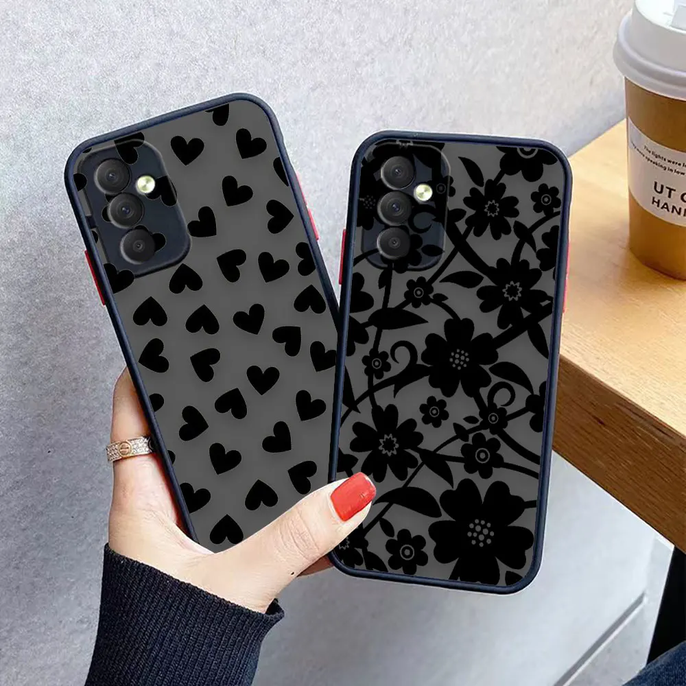 Matte Phone Case for Samsung M62 M53 M52 M51 M33 M32 M31 M30S M23 M20 M10 5G J8 J7 J6 Case Funda Beautiful Small Fresh Flowers