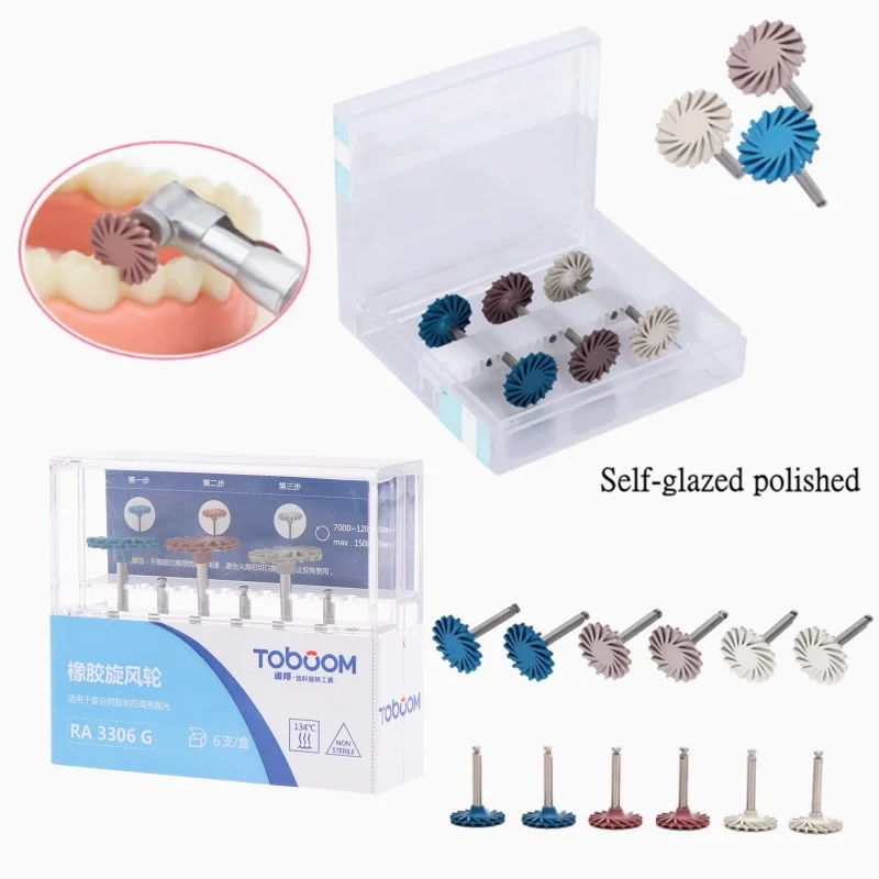 Professional Dental Self-glazing Polishing Disc Kit Resin Wheel & Spiral Brush for Tooth Polishing