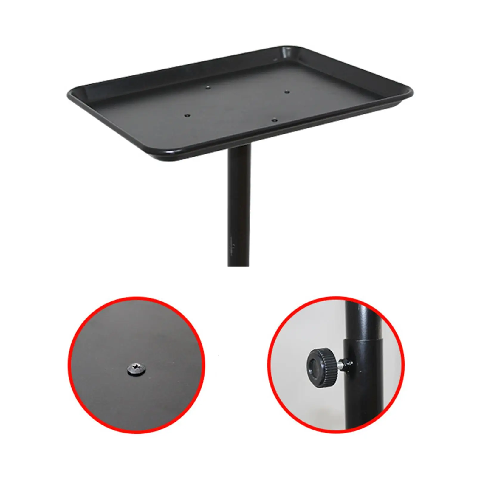 Salon Trolley Cart Adjustable Height Solid Armrest Stand Rolling Cart