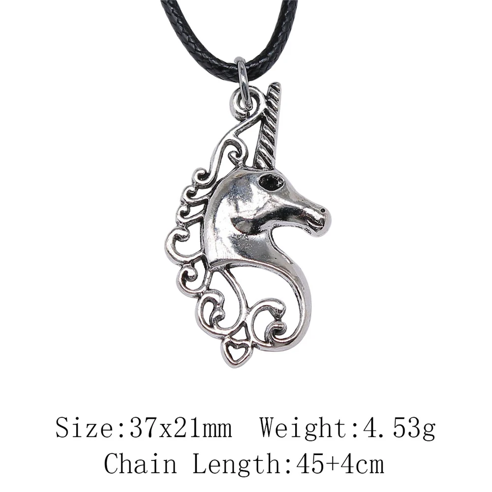 Wedding Anniversary Necklace Leather Chain 45Cm Elephant And Horse Chokers Choker Necklace Pendant