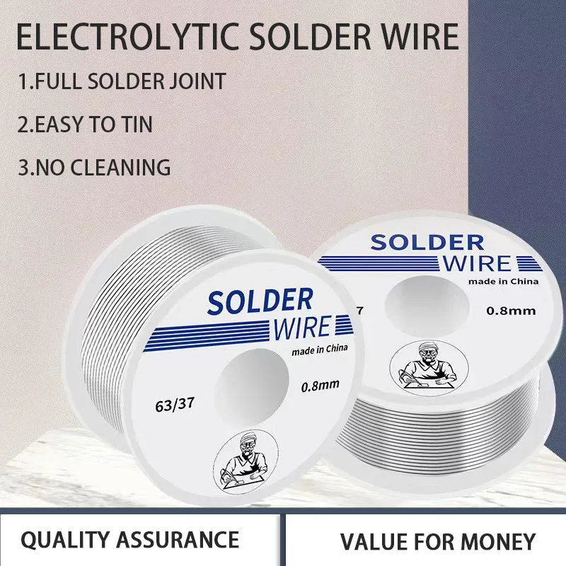 0.6 0.8 1.0 1.2 1.8MM100G Electrolytic Solder Wire High Purity Rosin Core Solder Wire Coil Flux 2.0% Tin BGA Welding Repair Tool