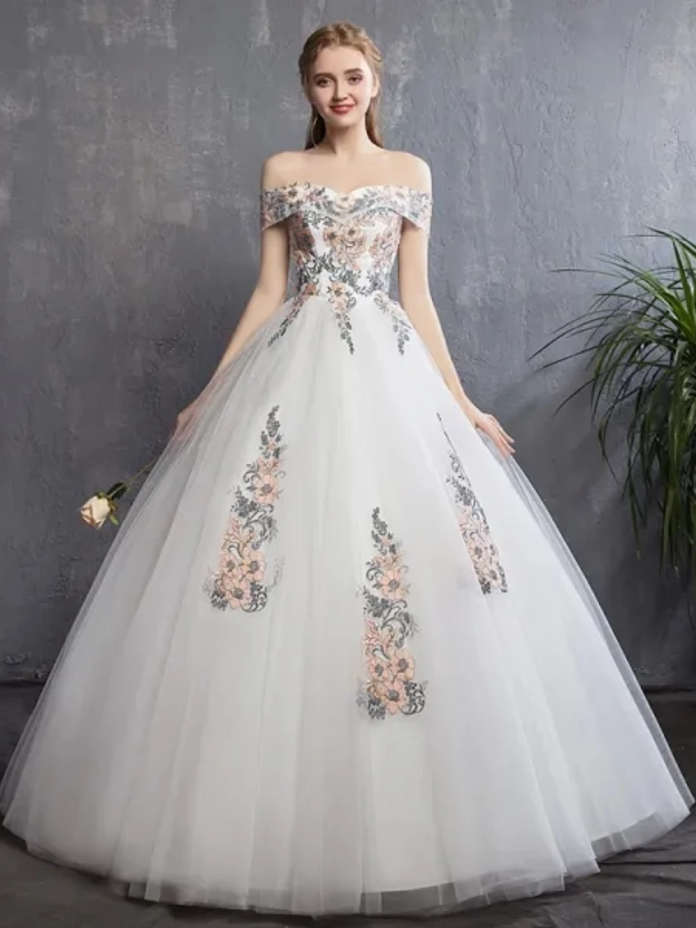 

Customized Elegant A-Line Chiffon Applique Women's Wedding Dress Sexy One Shoulder Backless Ball Bridal Gown Vestido De Novia