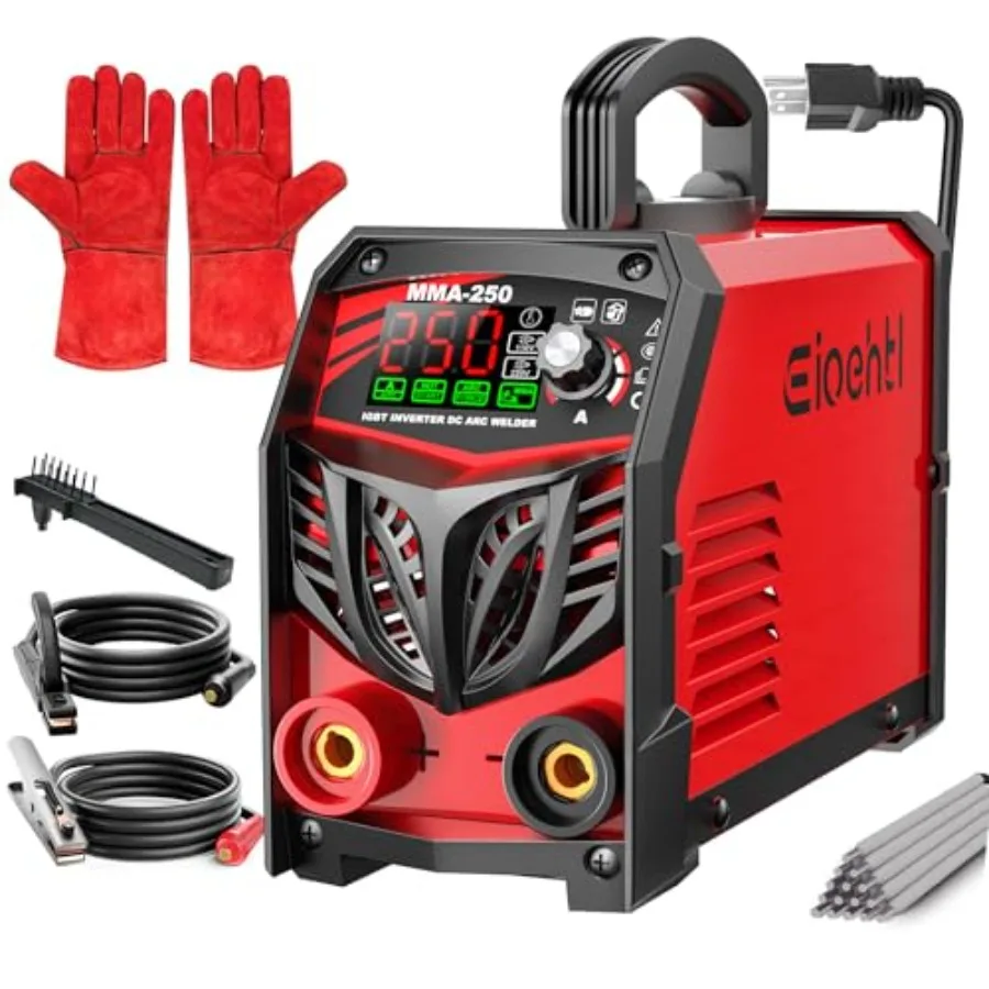 

250Amp Stick Welder 110V/220V Dual Voltage with LED Display ARC Welding Machine w/Hot Start IGBT Inverter Portable Welder with