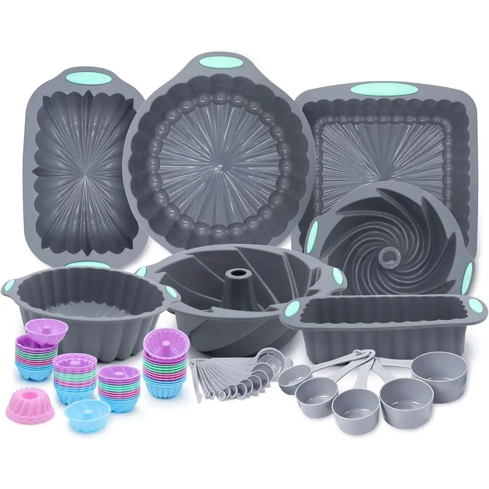

Набор из 72 силиконовых форм для выпечки, набор сковородок для Bg с антипригарным покрытием, легкосъемная силиконовая сковорода для духовки или кухни с формочками для тортов, формы для лока, Bg Cu