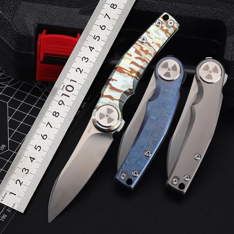 Jungle Knife M390 Powder Steel Titanium Alloy Folding Knife Outdoor Knife Self-defense Camping Survival Folding Fruit BBQ Knives