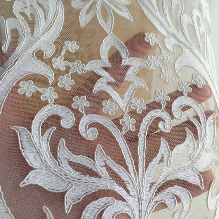 Duży haft z koronkową aplikacją, suknia ślubna, ręcznie robione akcesoria do majsterkowania, materiał RS2473, 96*59,5 cm