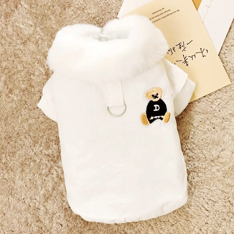 Mode Hund Unten Jacke Winter Warme Hund Kleidung Bär Druck Welpen Jacke Nette Weiche Katze Mantel Haustier Kostüme Französisch Bulldog Kleidung – Detail 18