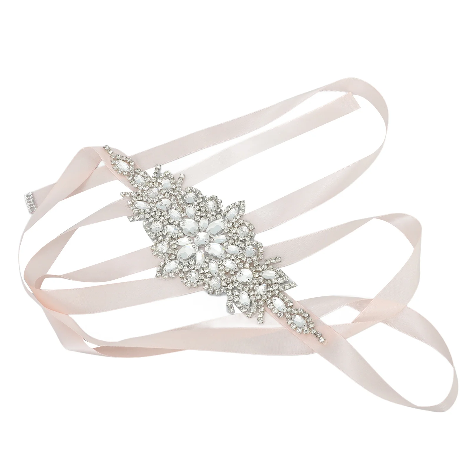 Sabuk Kristal Berlian Imitasi yang Dapat Disesuaikan untuk Gaun Pengantin Gaun Malam Ikat Pinggang Pengantin Wanita Pakaian Formal Aksesori Dekoratif