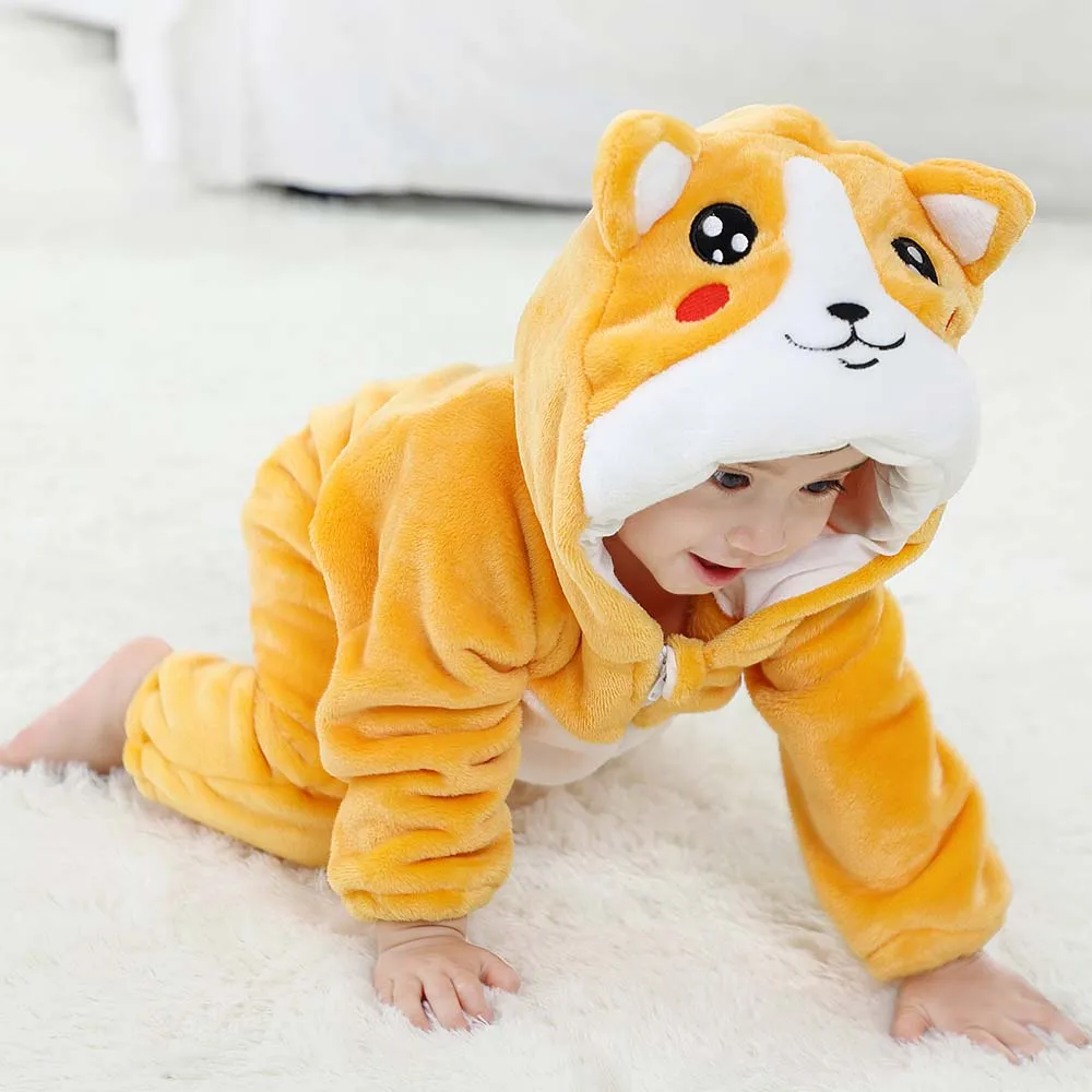 Baby Kigurumi Pink Unicorn Rabbit Animal Cosplay Costume Winter Jumpsuit for Toddler Boys 1 to 2 3 4 Years Baby Girl Outfits