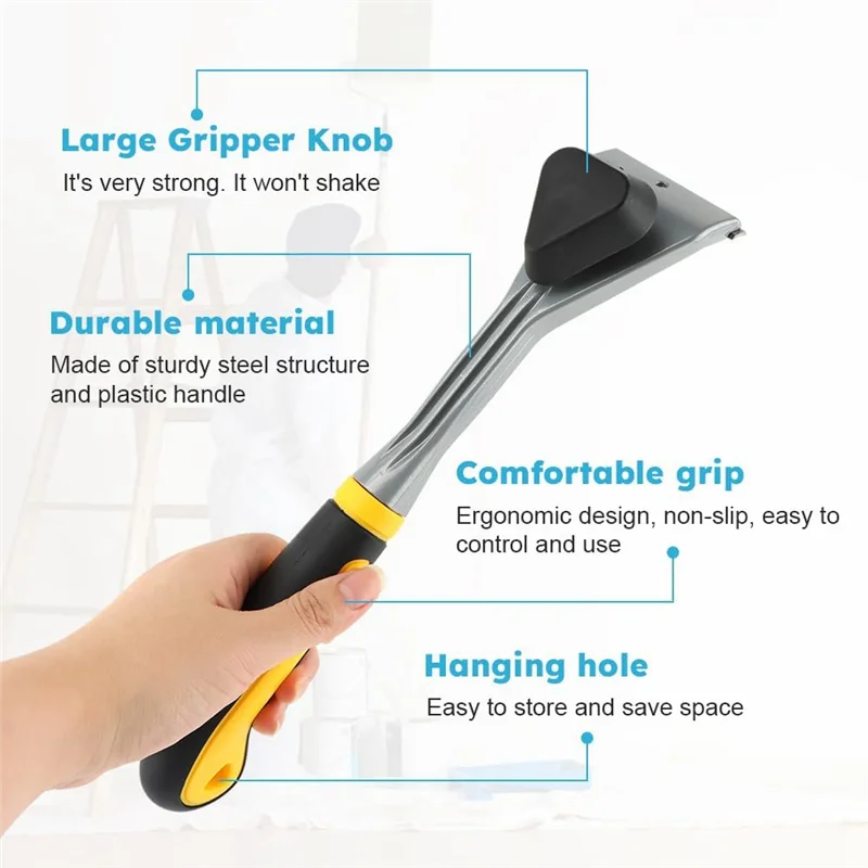 PORK-Heavy Duty Hartmetall-Schaber, 2,56 Zoll Hartmetall-Rasierklinge, Farbschaber-Werkzeug zum Schaben von Farbe, Lack, Holzboden, Kleber