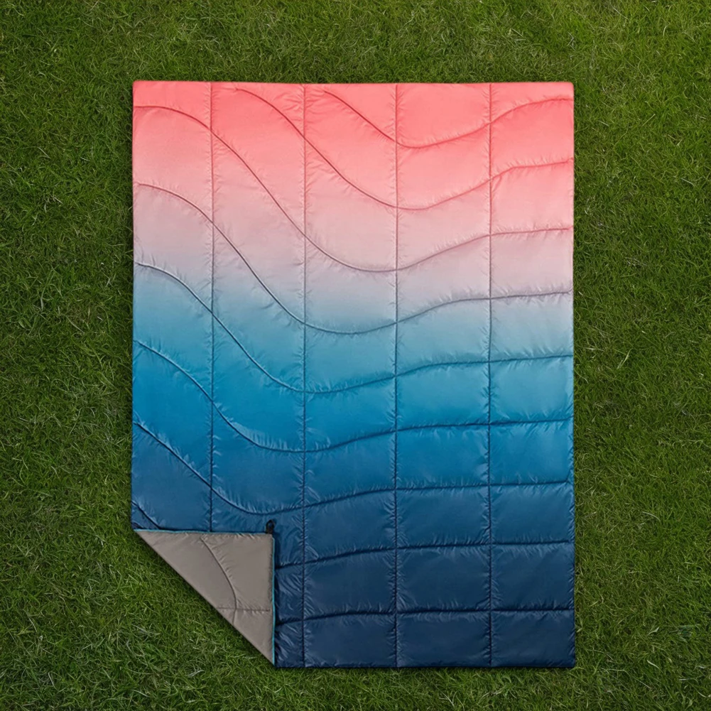 

Пышное походное одеяло для улицы, водонепроницаемое пышное походное одеяло с принтом, ветрозащитное портативное пышное изолированное одеяло для холодной погоды