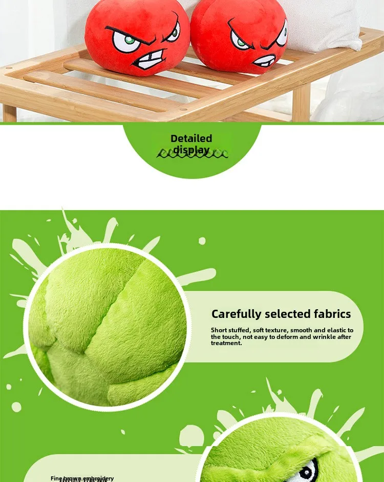 Plants Vs Zombies Sonnenblumen-Erbsenschießer-Kernpult-Plüschpuppe, Spielzeugkissen, weiche große Zombie-Kissenfigur, Teenager-Weihnachtsgeschenk – Detail 7