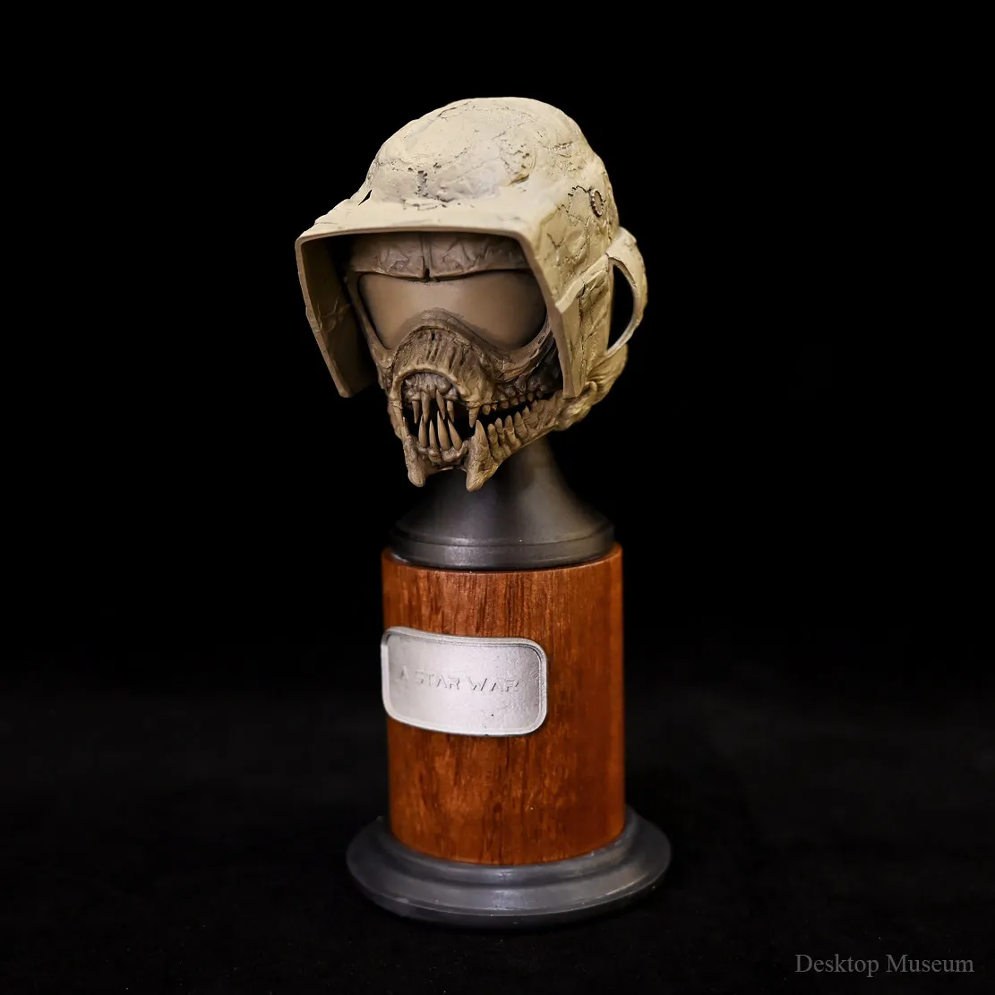 Demon Warrior Helmet 160mm Hand-Painted Resin Statue Evil Empire Desk Decor