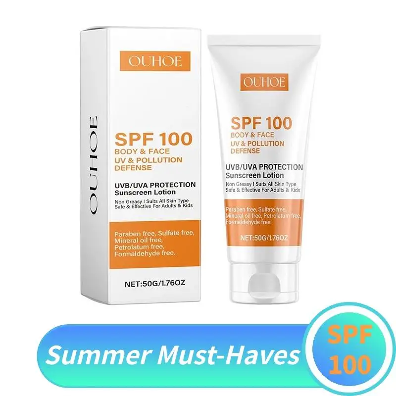 

Sunscreen SPF 100 Waterproof Sunscreen Lotion Face Body Anti-Aging Sunscreen Cream UV Protector Concealer Moisturizing Skin Care