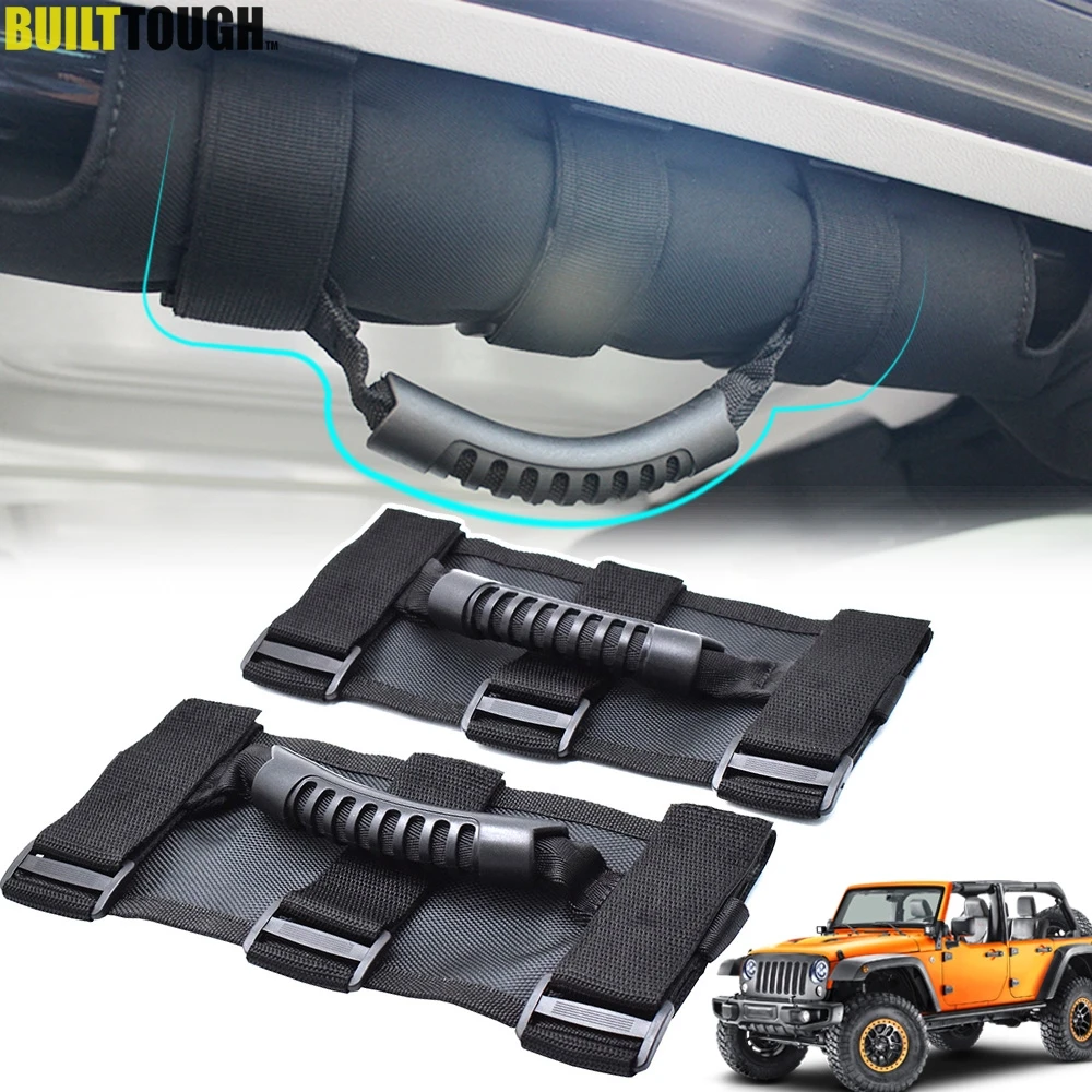 2Pc For Jeep Wrangler Cj Yj Tj Jk Jk Jl Jlu Jt Sports Sahara Freedom Rubicon Unlimited Roll Bar Grab Handles Grip Car Styling