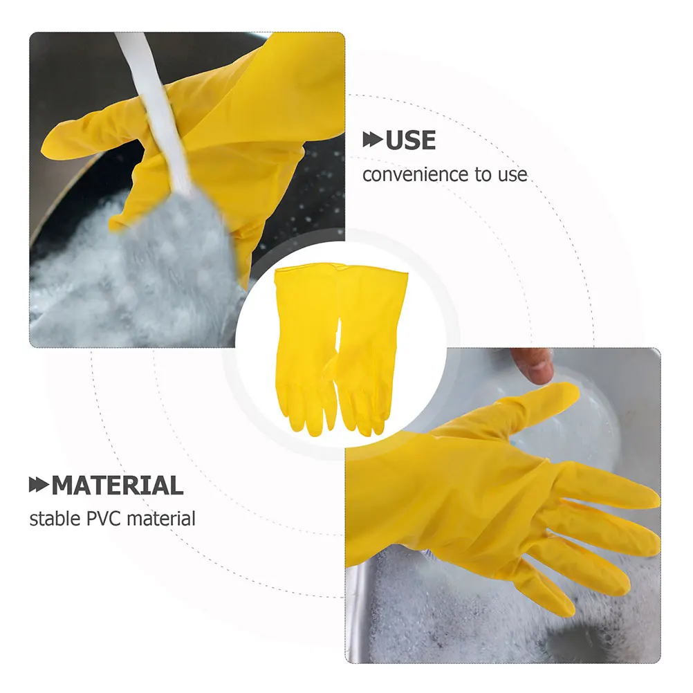 

Pvc Cleaning Dish Washing Household Waterproof Kitchen Gloves Anti Slip Medium Bright Color Prep Gardening