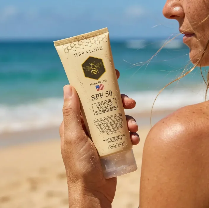 148ml Original Brand TERRALOTUS SPF 50 Organic Tallow Sunscreen Waterproof Beeswax VitaminE Mineral Sunscreen For Face Body Care - view 5