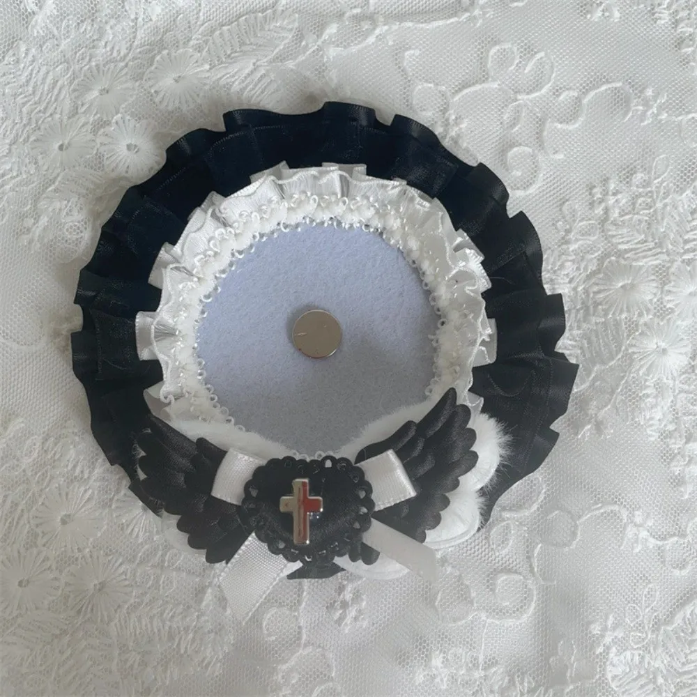 

New Lace Trim Badge Holder Angel Wings Love Bow Pins Display Base Cross Accessories Handmade Badge Ita Bag