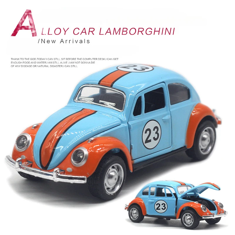 1: 32 Alloy Beetle Racing Car Model High Simulation Diecasts Toy Pull Back Vehicles Decoration Toys for Childrens Birthday Gift