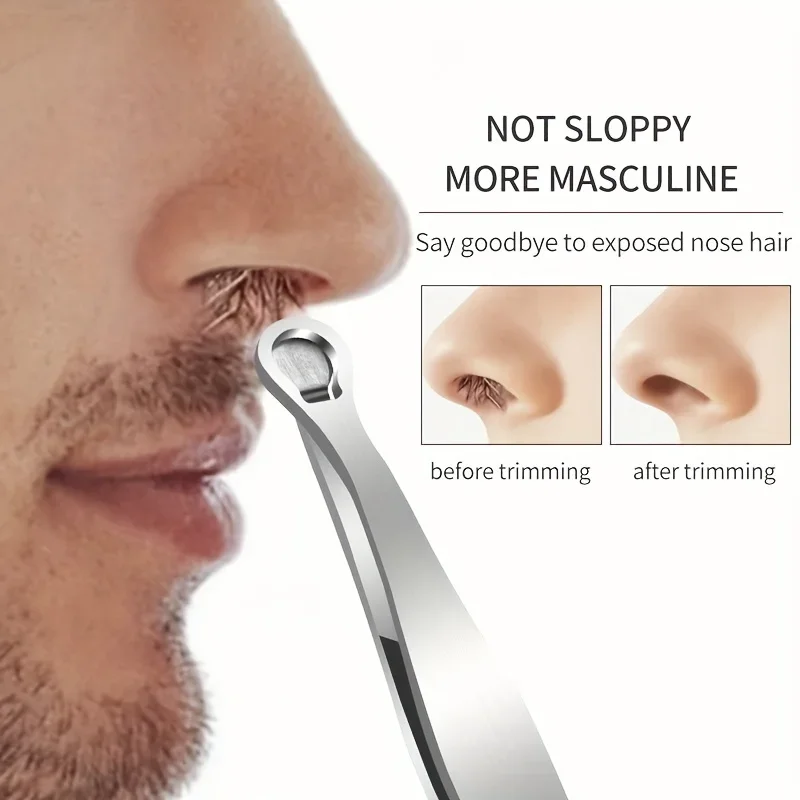 

Универсальный пинцет для стрижки волос в носу, нержавеющая сталь, брови, нос, стрижка волос, маникюр, стрижка лица, ножницы для макияжа, триммер