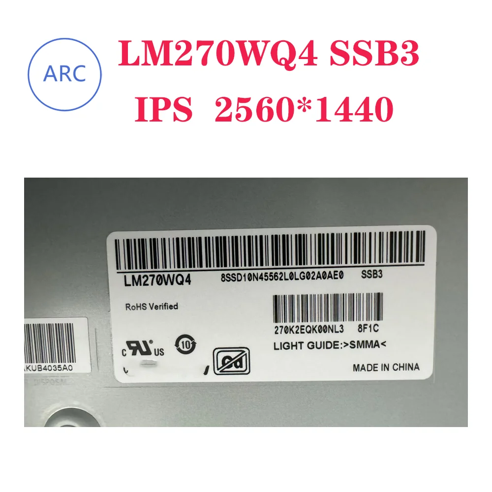 شاشة LCD أصلية جديدة مقاس 27 بوصة LM270WQ4 SSB3 QHD IPS لأجهزة Lenovo AIO 520-27ICB 27IKL LM270WQ4-SSB3 LM270WQ4(SS)(B3)