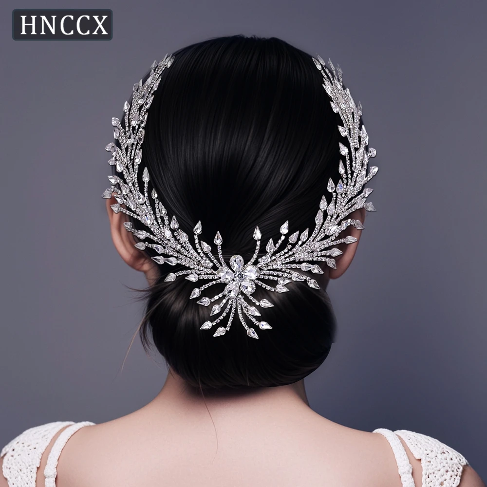 

HNCCX Elegant Woman Rhinestone Crystal Forehead Headband For Women Wedding Party Hair Jewelry Set Bridal Headdress CP542