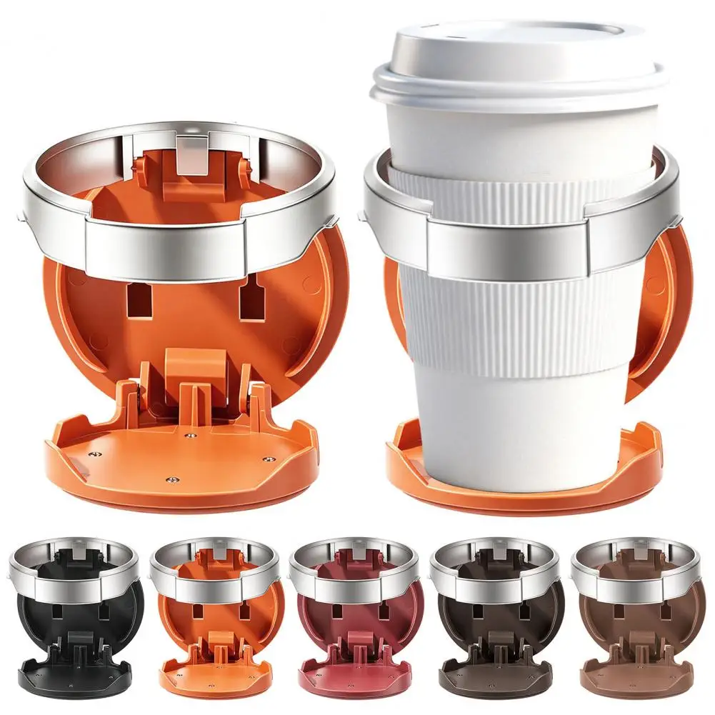 Foldable Car Cup Holder for Door Panel, Adjustable Automotive Drink Organizer Space Saving for Bottles Tumblers Coffee Cups