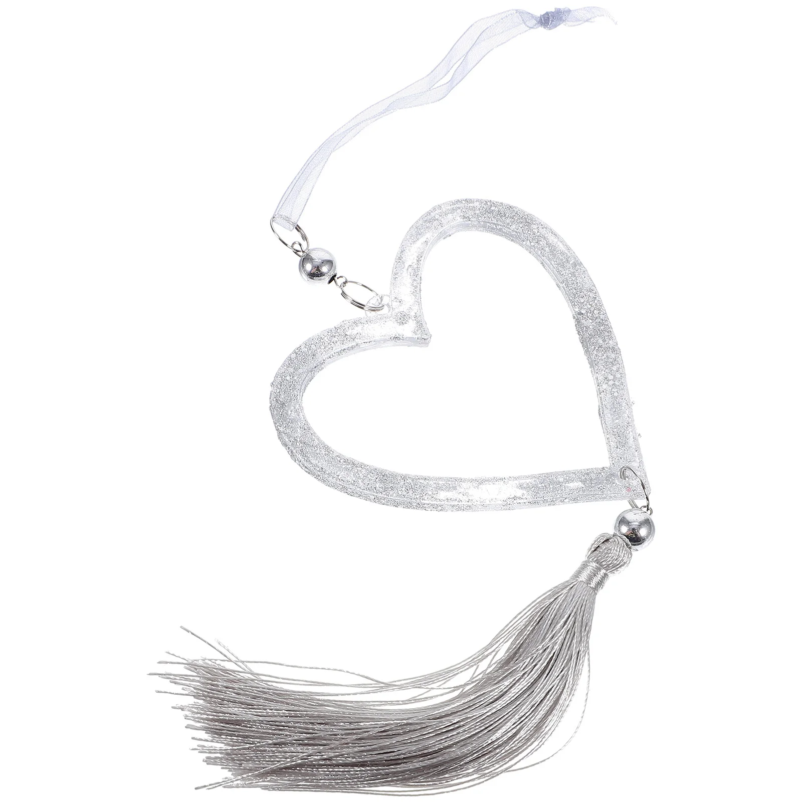 

Heart Shape Christmas Tree Hanging Ornament Acrylic Pendant Xmas Hanging Decor Tassel Xmas Party Heart Shape Pendant