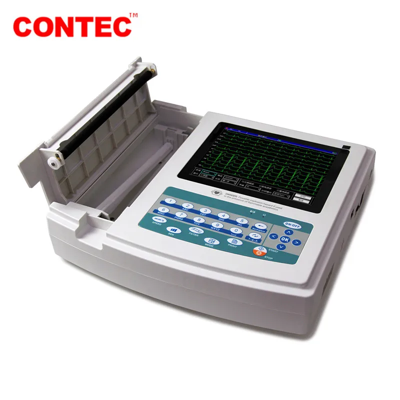 Touch Screen Digital 12 Channel 12 Leads ECG EKG ECG1200G Electrocardiograph PC Software CONTEC ECG1200G