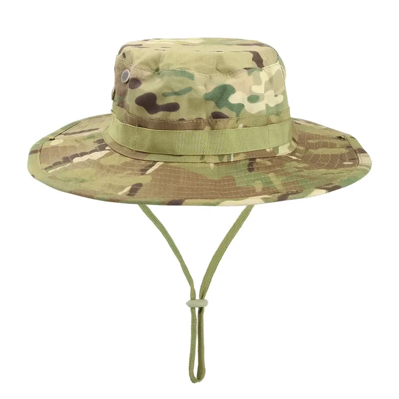 Camouflage Boonie Hat Wide Brim Men Women Sun Hat Outdoor Hiking Fishing Hunting Sports Caps Foldable Soft Hat