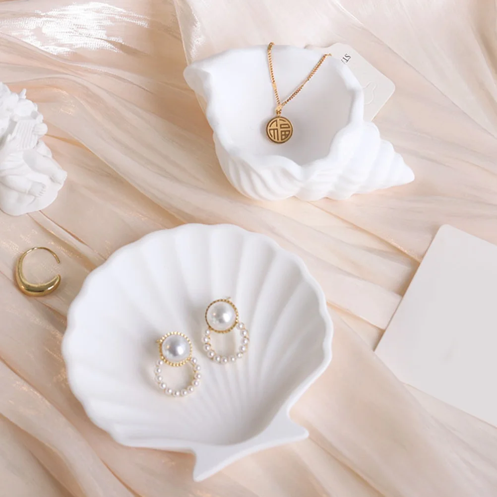 

3 шт., лоток для демонстрации ювелирных изделий в виде лунной ракушки, эстетический декор для рабочего стола, небольшой органайзер для серег, колец, ожерелий, блюдо для хранения косметики