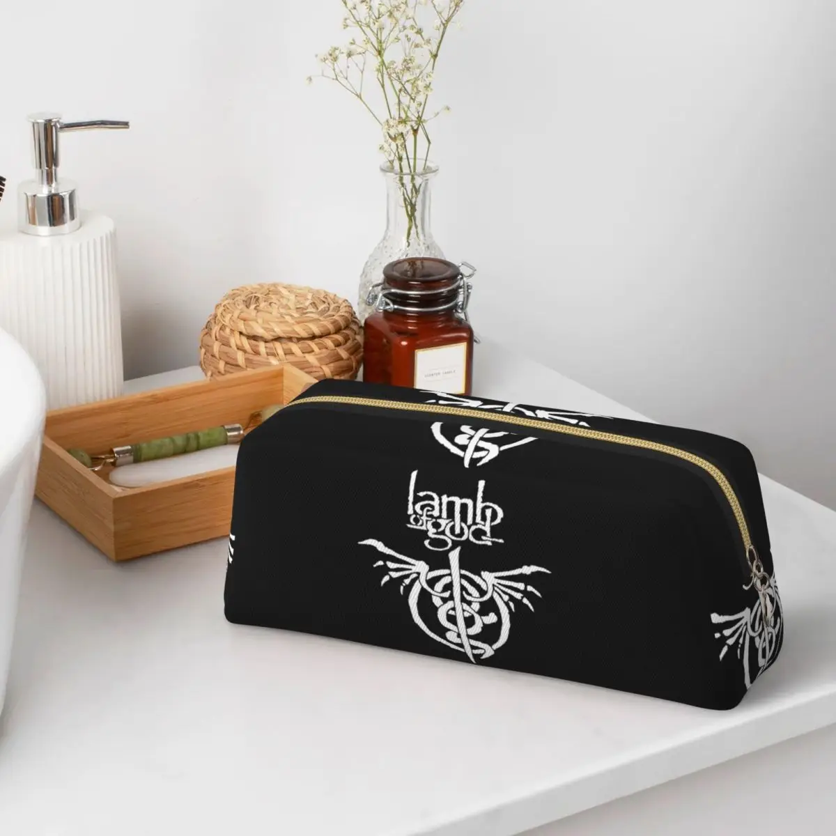 

Черные металлические пеналы Lamb Of God (13) для студентов, подарочные пеналы, коробки для ручек, сумки для карандашей, большие пеналы для хранения, держатели для ручек