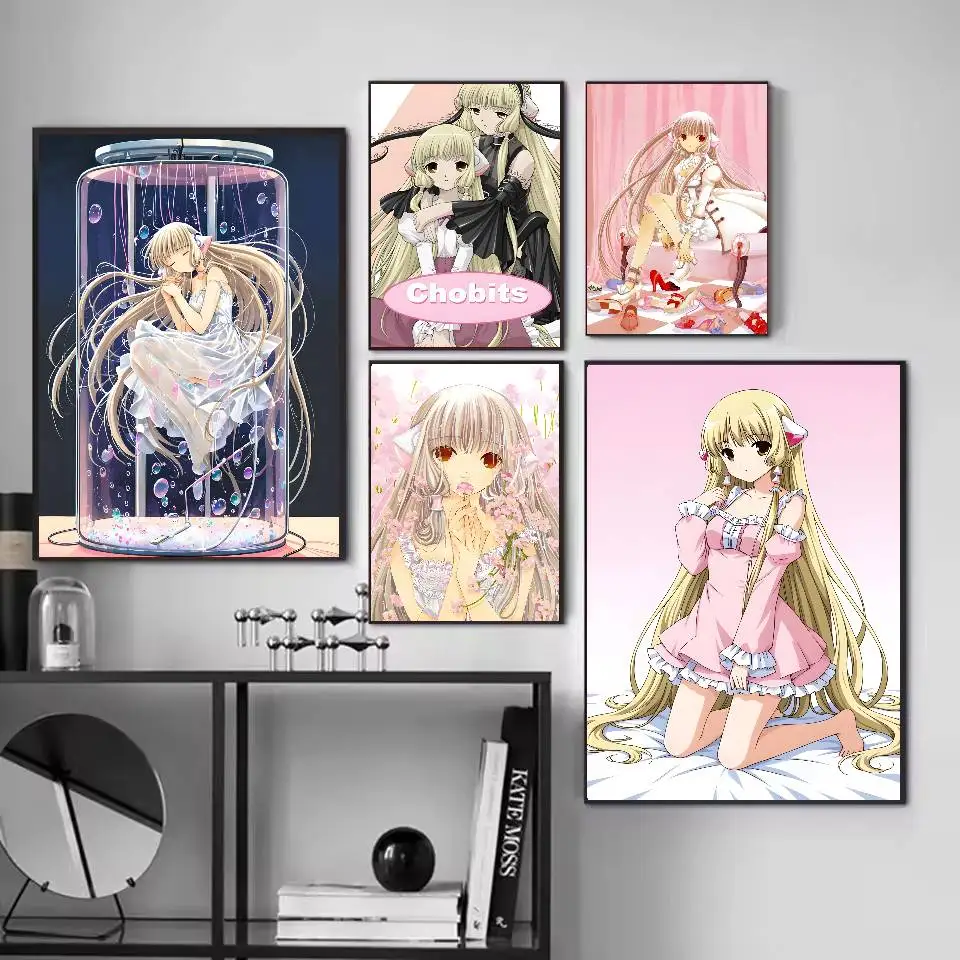 C-Chobits الكرتون لطيف أنيمي المشارك ذاتية اللصق الفن ورقة مقاومة للماء ملصق مقهى بار النوم غرفة جدار ديكور
