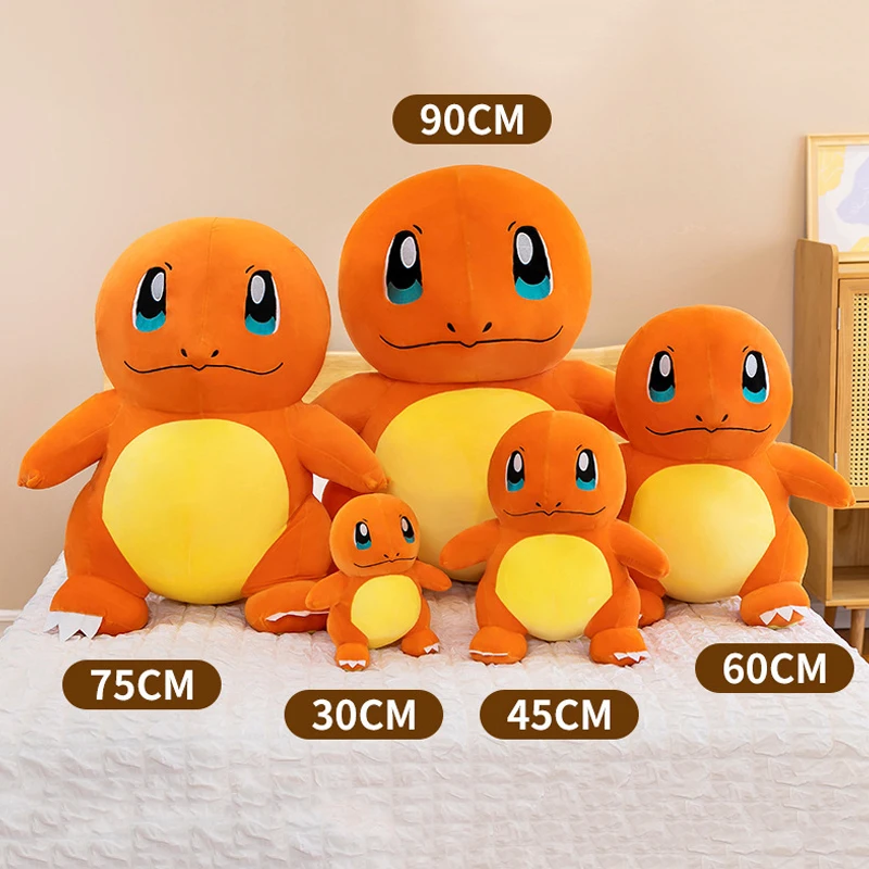 30-60Cm Pokemon Plush Toy Anime Charmander Pillow Kawaii Doll Soft Toy Sofa Pillow Sleep Pillow Child Cute Christmas Gift