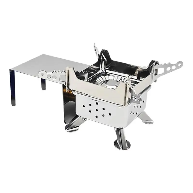 

Camping Stove Propane Foldable Compact Outdoor Stove With Windproof Board High Efficiency Adjustable Kitchen Accessories For