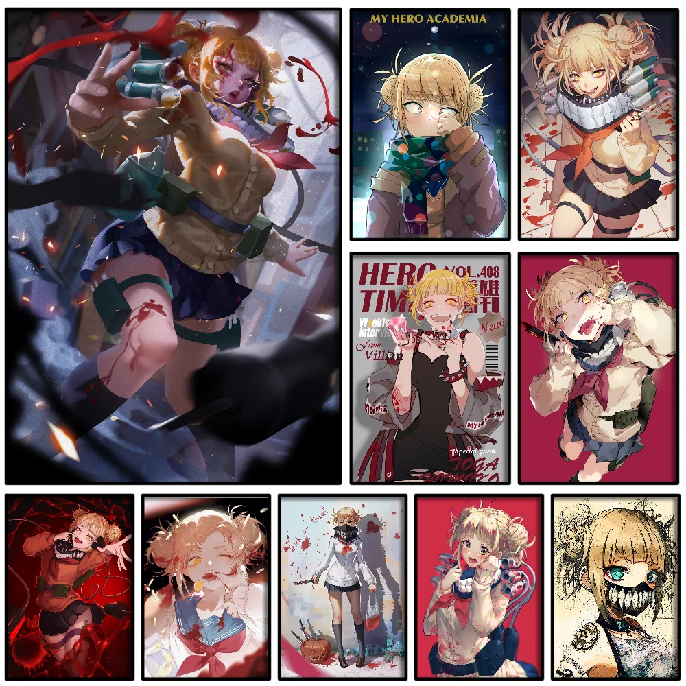 Póster de Toga Himiko de Anime Girl, pegatina de papel impermeable, arte autoadhesivo, decoración de pared de habitación de Bar y casa de café, 1 unidad