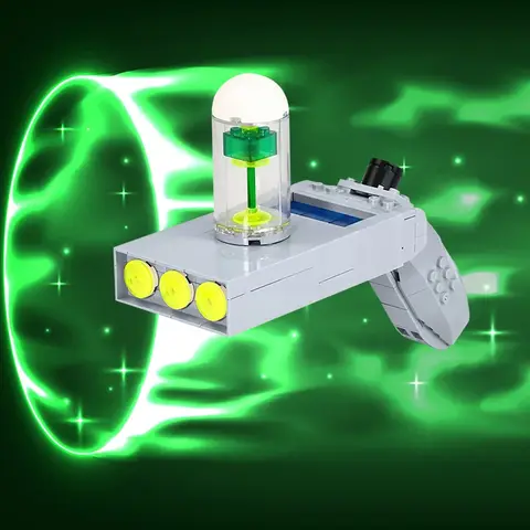 Moc Tekniska Vapenleksaker Block Tecknad Film Rick Kreativ Morty Portal Vapen Byggblock Idé Utbildning Leksak För Barn Present 12 best sales Rick och Morty Lego - №1